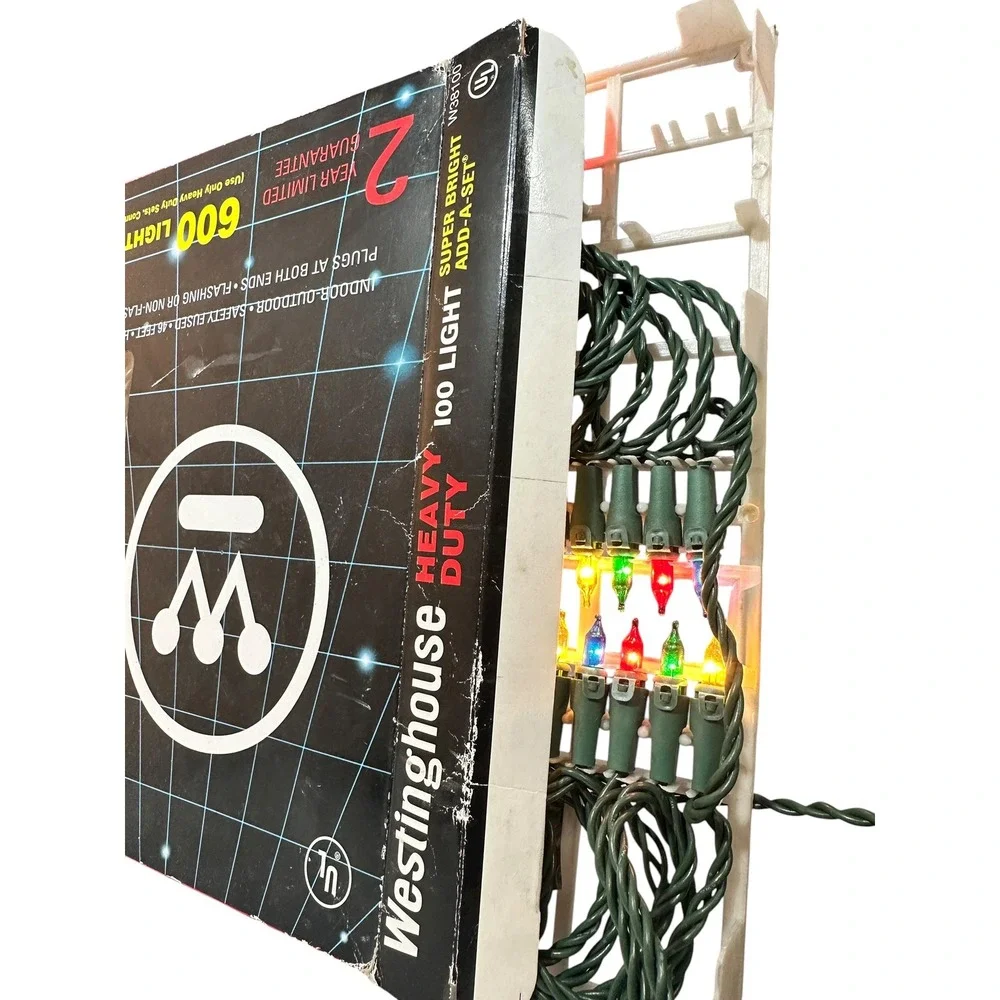 Vintage Westinghouse 100-Light Heavy Duty Christmas String Lights‎ NIB Works